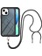iPhone 13 Mini Için Şeffaf Bumper Shockproof Ayarlanabilir Çapraz Askılı Askılı Tam Koruma Kılıf Kapaklı Siyah (Yurt Dışından) 1