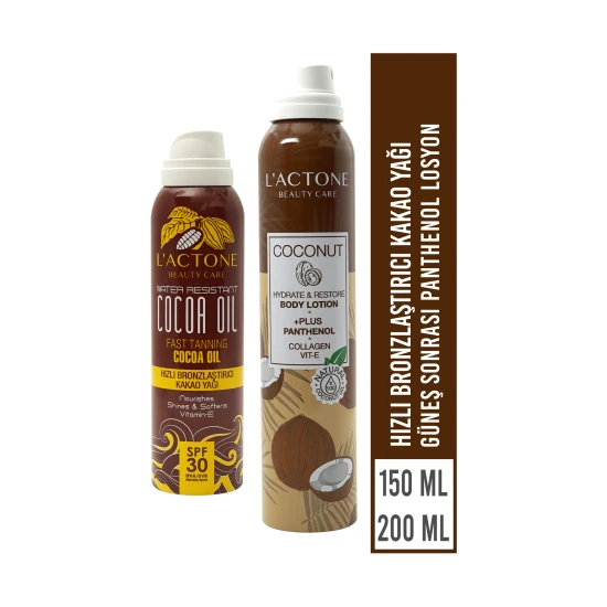 L'ACTONE Bronzlaştırıcı Kakao & Coconut Losyon Set