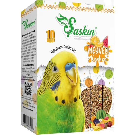 Energy Şaşkın Muhabbet Kuşu Meyveli Kraker-2 Paket-20 Adet