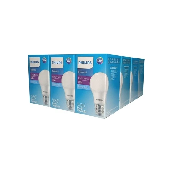 Philips 8W Beyaz Renk LED Ampul 12Lİ Paket 6500K