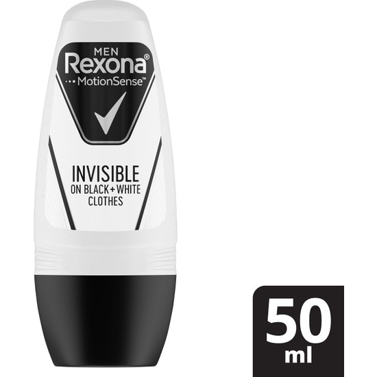 Rexona Erkek Deodorant Roll On Invisible Black White 50 ML