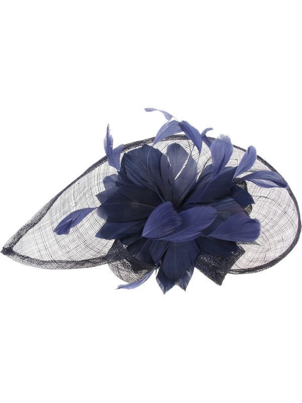 F Fityle Bayan Tüy Saç Fascinator Şapka Kafa Düğün Kraliyet Ascot Ismarcıklar Ismarlama -, Açıklandığı Gibi Donanma (Yurt Dışından)