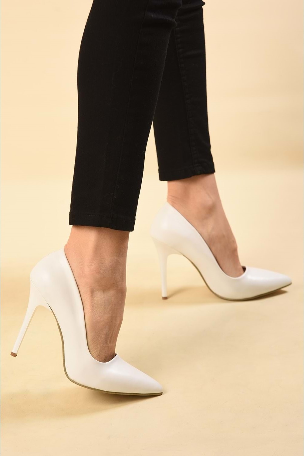Shoeberry Kadin Ten Cilt Klasik Topuklu Stiletto