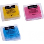 Faber-Castell 3'lü Hamur Silgi Seti - Sarı, Mavi, Pembe, Kompakt Kare Ölçüler, Düz Desen