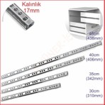 Peramics Samet Metal Bilyalı Çekmece Rayı 17mm x 35cm Tek Açılım - Dayanıklı Mekanizma ile