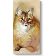 Tabloshop Sulu Boya Sarı Kedi Tablosu