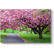 Tabloshop Lila Çiçekli Ağaç Tablosu