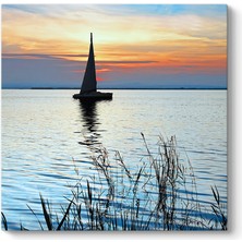 Tabloshop Sazlık ve Yelkenli Deniz Tablosu