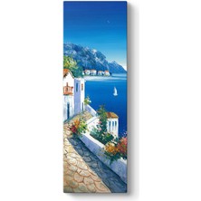 Tabloshop Çiçekli Ev Manzara Yağlıboya Tablosu