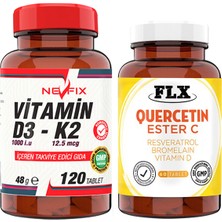 Nevfix Vitamin D3-K2 120 Tablet & Flx Kuersetin Ester C 60 Tablet
