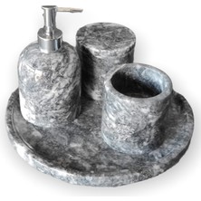Polen Stone Bursa Siyahı 4'lü Banyo Seti