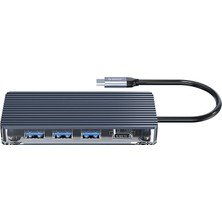 Orico 6 Portlu USB 3.0 100W RJ45 1000Mbps HDMI Çoklayıcı HUB Gri