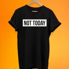 Remonz Not Today Baskılı %100 Pamuk Oversize T-Shirt Büyük Beden Tişört