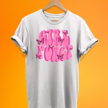 Remonz Girl Power Baskılı %100 Pamuk Oversize T-Shirt Büyük Beden Tişört