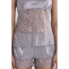 Pierre Cardin Saten Dantelli Şort & Kombi Takım - 445