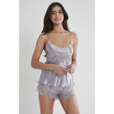 Pierre Cardin Saten Dantelli Şort & Kombi Takım - 435