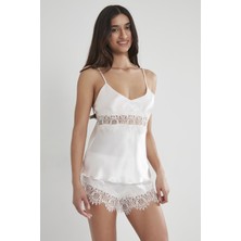 Pierre Cardin Saten Dantelli Şort & Kombi Takım - 435