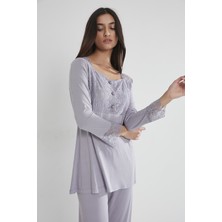 Pierre Cardin Penye Dantelli Pijama Takımı - 1241
