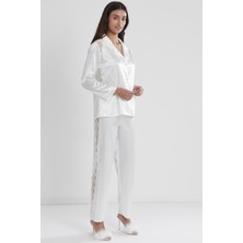 Pierre Cardin Saten Dantelli Pijama Takımı - 1438