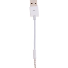 Homyl Beyaz Aux Ses Için USB 2.0 Erkek Adaptörü Kablosu 3.5Mm Şarj Kablosu Ipod Için (Yurt Dışından)