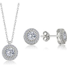 Mia Vento Pırlanta Montür Tek Işıltım Gümüş Mini Set