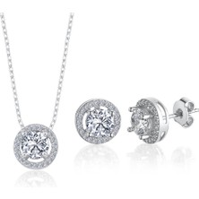 Mia Vento 2.25 Karat Effective Diamond Büyülü Işıltı Ikili Tektaş Gümüş Set