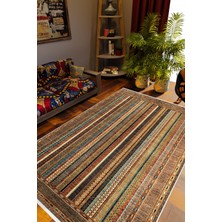 10 Post Online Kilim Desenli Otantik Eskitme Kahverengi Kaydırmaz Kesme Yıkanabilir Ince Halı 