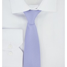 Elegante Cravatte Lila Renginde Armürlü Dokuma Kravat ve Mendil