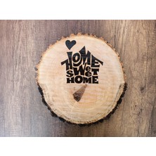 Umut Atölyesi Yayıncılık Doğal Ağaç Üzerine Home Sweet Home (Ahşap Yakma) Anahtarlık