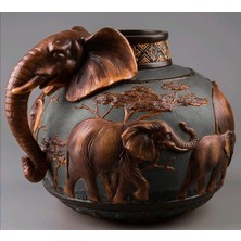 Sister Home Design Fil Figürlü Vazo Bakır