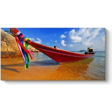 Tabloshop Renkli Kayık Tablosu