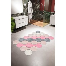 10 Post Online Banyo Paspası Eskitme Modern Pembe Kaydırmaz Kesme Yıkanabilir Ince Halı 
