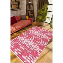 10 Post Online Taş Mermer Eskitme Pembe Kaydırmaz Kesme Yıkanabilir Ince Halı 