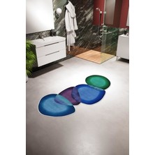10 Post Online Banyo Paspası Klasik Modern Siyah Kaydırmaz Kesme Yıkanabilir Ince Halı 