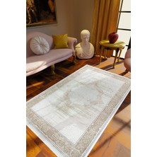 10 Post Online Klasik Gri Kahverengi Kaydırmaz Kesme Yıkanabilir Ince Halı 