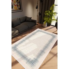 10 Post Online Modern Klasik Lacivert Krem Mavi Kaydırmaz Kesme Yıkanabilir Ince Halı 