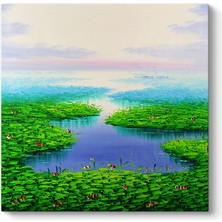 Tabloshop Nilüfer Çiçeği Yaprakları Tablosu