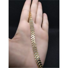 X-lady Accessories Balık Kılçığı Yassı Künye Bileklik
