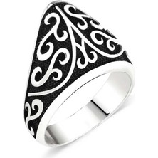 Takılingo 925 Ayar Gümüş Desenli Baş Parmak Zihgir Okçu Yüzüğü