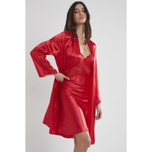 Pierre Cardin  Saten Dantelli Gecelik & Sabahlık Takım -  4050