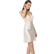 Pierre Cardin  Saten Dantelli Gecelik & Sabahlık Takım -  4050