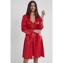 Pierre Cardin  Saten Dantelli Gecelik & Sabahlık Takım -  4050