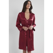 Pierre Cardin  Saten Dantelli Gecelik & Sabahlık Takım -  4050