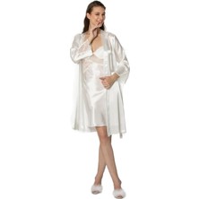 Pierre Cardin  Saten Dantelli Gecelik & Sabahlık Takım -  4050