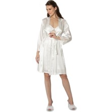 Pierre Cardin  Saten Dantelli Gecelik & Sabahlık Takım -  4050