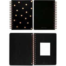 Matt Notebook A5 Ingilizce Süresiz Planyıcı Ajanda Puantiye Siyah