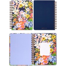 Matt Notebook A5 Ingilizce Süresiz Planyıcı Ajanda Çiçekler Lacivert
