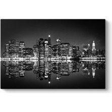 Tabloshop Gece Yansıma Şehir Tablosu