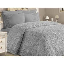 Royal Home Ebru Gri Fransız Battaniye Takımı 6 Parça