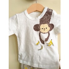 Meri Meli Design Bebek 3'lü Takım Monkey Tshirt